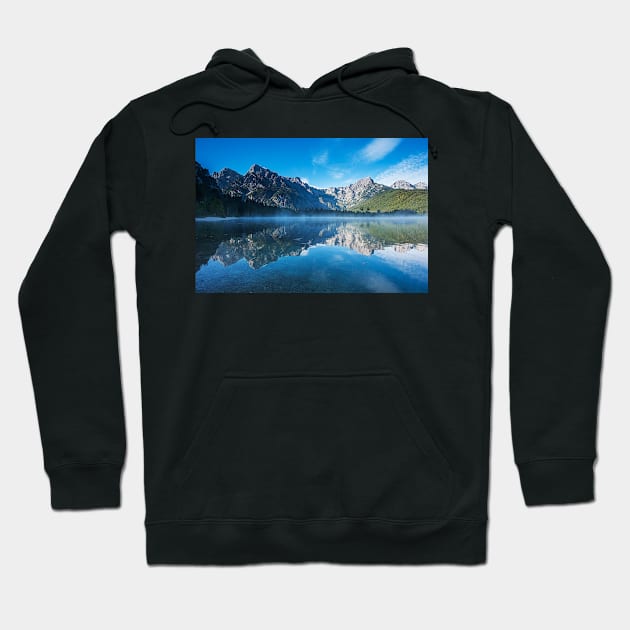 The Mountains, Photography Hoodie by Degopine